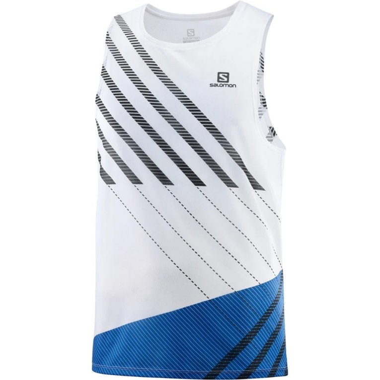 Pánské Tílko Salomon Sense Aero Singlet Bílé Blankyt | CZ 59HSRAD